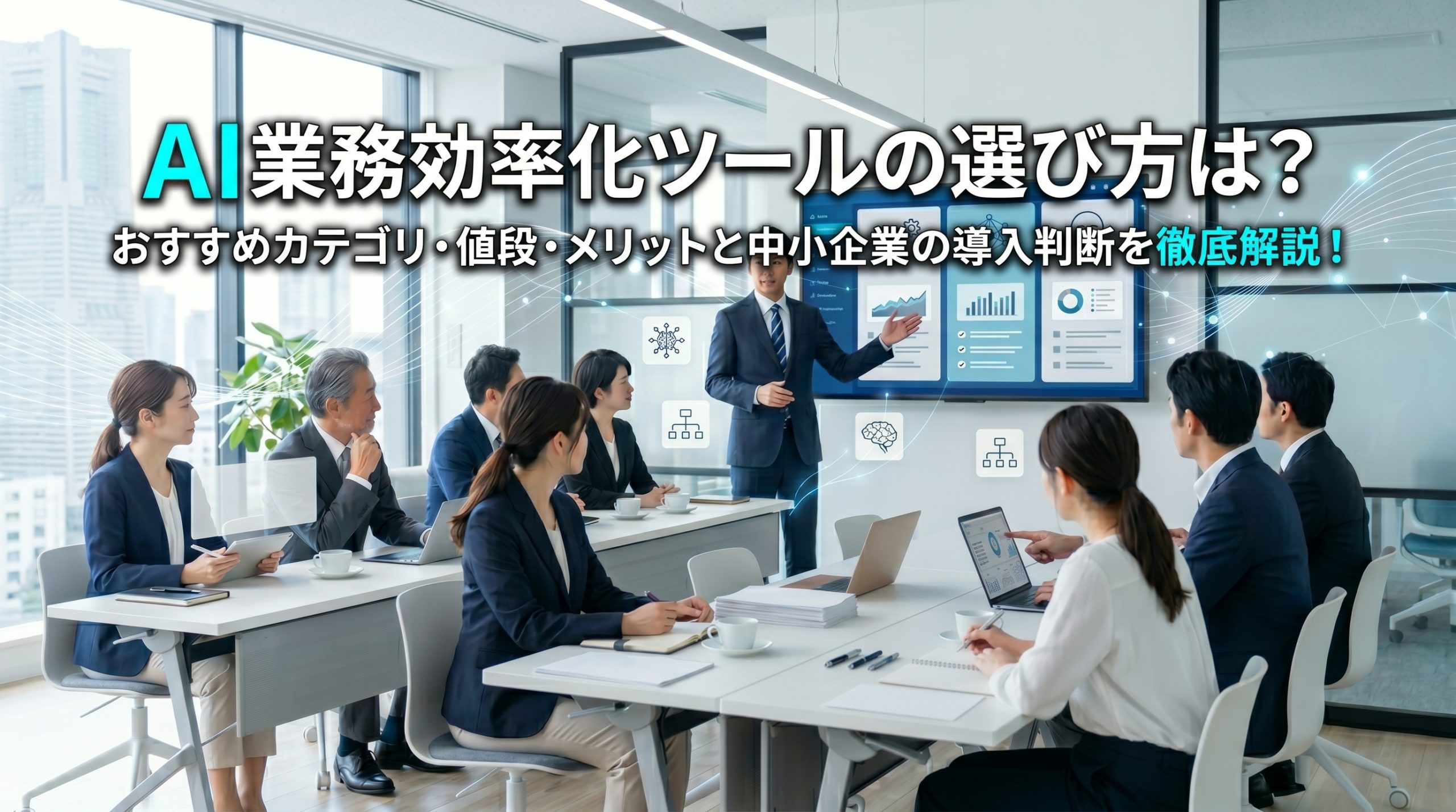 AI業務効率化ツールの選び方は？おすすめカテゴリ・値段・メリットと中小企業の導入判断を徹底解説！
